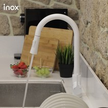 [고치고] 이녹스 화이트JT-A200WH 스테인리스 싱크대수전, 1개