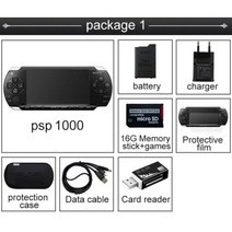 레트로게임기 휴대용 가정용 추억오리지널 PSP 리퍼브 1000 PSP-1000 게임 콘솔 16 32GB 64GB 128GB 메모리, 01 package 1