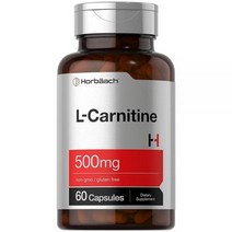 Horbaach L 카르니틴 보충제 500mg | 60캡슐 L-카르니틴 L-타르트레이트 GMO 프리 및 글루텐