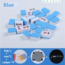 핑크 블루 26mm 휴대용 여행 야외 캠핑 취미 여가 미니 보드게임 마작 세트, B