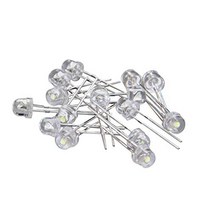 Othmro 15PCS DC 3.0-3.4V 20mA 5mm Straw Hat Head Dia White LED Lamp Light Emitting Diodes, 1
