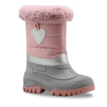 스노우보드 스키 부츠 어린이 겨울 따뜻한 신발 두꺼운 신발 고무 단독 지퍼 어린이 야외, 버즈 핑크, 30