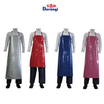 [도롱이] AJ7008 우레탄 앞치마 중 폭 90cm 길이 115cm 양면 방수 재래시장 급식 육가공업체, 청색 중(90×115)
