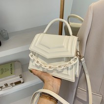 케빈 심플 유행 스크래치 핸드백 에나멜 질감 숄더 크로스백 패션 스타일 작은 가방 여성