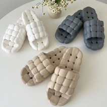 무타공마켓 퀄팅디자인 고급 푹신한 미끄럼방지 욕실슬리퍼, 그레이, 1개