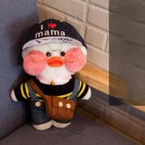 PKTOYS DIY 행운 만화 귀여운샐리 말하는 빵빵덕오리 인형 옷 애착인형 크리스마스 명절 선물, 카우보이 벨트 바지 카우보이 모자 검은, 노란 오리 