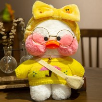 PKTOYS DIY 행운 만화 예쁘다 귀여 봉제 빵빵덕 오리 인형애착 만들기 선물 C06, 노란색