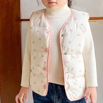 유블리 아동 양면 베스트 동물 패턴 조끼 위듀
