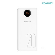 로모스 SW20 PRO 퀵차지 3.0 PD 아웃도어 고속충전 보조배터리 20000mAh, 화이트
