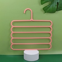 주방정리 바나나걸이 옷걸이 바지 홀더 옷장 수납 정리함 5 겹 수건 스카프 선반 정리, Pink
