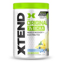 미국 XTEND Natural Zero BCAA 파우더 블루베리 레모네이드 | 인공 감미료 향료 및 화학 염료 없음 아미노산이 함유된 운동 후 음료 남성 여성 7g 25회 분량, 13온스(1팩), 블루 베리 레모네이드
