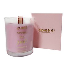 515샵 우드심지 핑크 소이캔들 5oz + 선물상자, 베이비머스크