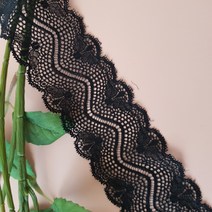 dklace 스판레이스모음 / 레이스 7337 폭 6cm 자가드, 블랙