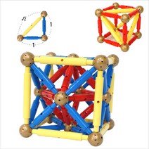 [매쓰타임] MTB 정육 정팔 듀얼 자석블럭 / 68피스 입체도형, 상세 설명 참조