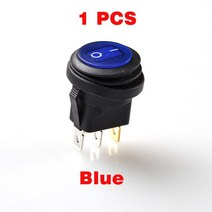 수입차 부품 GZZONO-12V/24V DC 25A 방수 온/오프 라운드 로커 스위치 IP65 3Pin SPST 자동 보트 LED 조명, [02] 파란