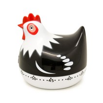 55 분 소설 치킨 주방 타이머 기계식 회전 경보 요리 베이킹 카운트 다운 시계 알림 도구, 검은색
