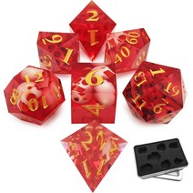 보드게임 주사위 세트 해골 크리스탈 TRPG 테이블 알피지 던전즈 앤 드래곤, 레드
