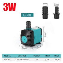 견고한 EU 플러그 3-60W 220V-240V 수족관 잠수정 워터 펌프 분수 필터 물고기 연못 초 저소음 사이드 탱크, 01 3W