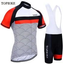 싸이클복 자전거 유니폼 기모싸이클복TOPBIKE-남성용 산악 자전거 사이클링 빕 숏 세트 자외선 차단 저지