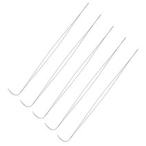 5pcs 큰 눈 곡선 구슬 바늘 스테인리스 스틸 재봉 바늘 DIY 비드 스피너 바늘 공예품 제작 도구, 5개