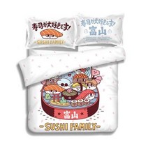 캐릭터 침구 이불 패드 세트 단품 부산상점부산일상만화형순면4피스숙소용 귀요미침대4피스