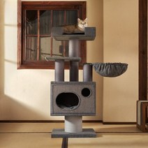 고양이캣타워 원목 캣폴 캣타워 대형 고양이용 고양이 여러 해먹 등반 서식지 동굴 훈련 가정용 애완 동물 액세서리, 4.E