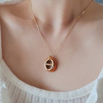 디작소 여성 이중 가죽 샹달 천연 레이어드 목걸이