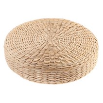 GHSHOP 바닥 좌석 쿠션 둥근 Pouf Tatami 쿠션 손으로 짠 밀짚 바닥 매트 요가 명상 패드 거실 발코니 정원 파티