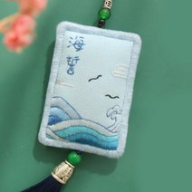 페이셜비(FISAFEE)car rearview mirror ornaments JLL-755만화 자동차 펜던트 수제 diy 평안부 자수 자동차 자동차 백미러 펜던트 남자 친구 커플을 보내, [정사각형 선서] 비디오 교정 보내기