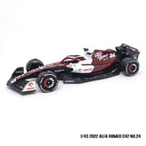 Bburago 143 F1 알파 로미오 레이싱 팀 C42 24 Guanyu Zhou 77 Valtteri Bottas 합금 자동차 다이 캐스트 모델 장난감 소장품, 2022 C42 NO.24