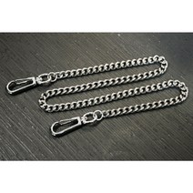 레어코드 C타입 심플한 1줄 써지컬 스틸 키링 남녀공용 바지 체인 (은색 흑색)