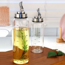 홈까페 오토 내열유리 오일 밀폐 소스 시럽병+스티커, 300ml x2