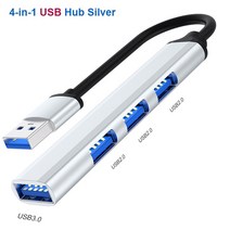 Usb-c 허브 3.0 타입 C 3.1 4/7 포트 멀티 스플리터 어댑터 OTG 슬림 USB 맥북 프로 맥 아이맥 U 디스크 충전 지원 Macbook Pro Mac iMac u용, [03] 4in1 USB Hub Silver