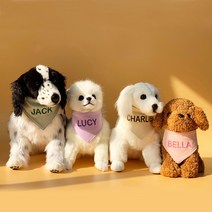 유앤펫 강아지 고양이 순면 네이밍 자수 커스텀 스카프 케이프, 바이올렛(이모티콘2000원)