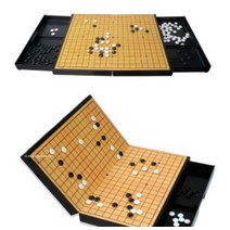 바둑판세트 바둑두는법 알까기오목게임 명인랜드 자석식 소형 바둑, 단일