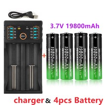 전기 자전거 배터리 100% 새로운 18650 충전식 배터리 3.7V 19800 mAh 손전등 + USB 충전기