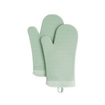 키친에이드 리브드 소프트 실리콘 오븐 미트 세트 피스타치오 2개, KitchenAidPistachio