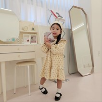 콩지키즈 여아옷 가을 꽃카라브이원피스 유아 아동 아기 어린이 여아드레스 간절기원피스 긴팔원피스 카라원피스