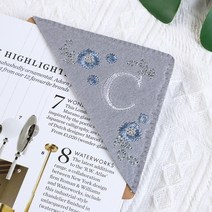26글자 맞춤 자수 모서리 책갈피 펠트 편지 책갈피, C