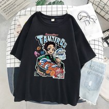 옴니뷰 Anime T-shirt men Graphic Cartoon Titan Attack Shingeki No Kyojin 티셔츠 하라주쿠 오버사이즈, 08 S9204-Black_01 XS
