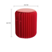 종이 접는 아코디언 폴딩 접이식 친환경 가구 의자 페이퍼 스툴, 12. 일반형 높이 44cm 레드