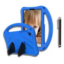 2021 갤럭시 탭 A7 LITE EVA폼 안전 거치대 손잡이 케이스 + 터치펜 SM-T220 SM-T225, BLUE