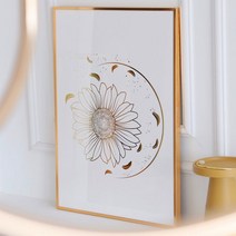 비비드잇 풍수 금박 해바라기 액자 대형 거실 현관 액자, 무광골드