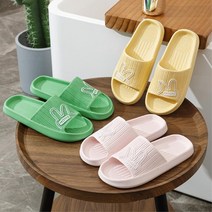 키즈카페 부모님용 토끼드로잉 편안한 슬리퍼 파티룸 실내용 발망치 요양원, 포인트 슬리퍼_핑크 40-41