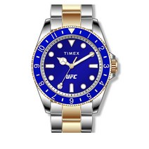 타이맥스 UFC 남성 Pro 44mm Watch Black Strap GoldTone Dial Case