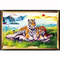 히여 보석 십자수 DIY 패키지 3D 90여종 도안 소형 중형 대형 시리즈, 1세트, 41. 풍경 호랑이 BH-161