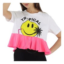 Filles A Papa Ladies 여성 T-shirt 티셔츠 Multicolor 멀티컬러 Smile 스마일 Jersey 저지 White 화이트 Brand Size 브랜드 사이