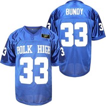 33 AL Bundy 축구 저지 블루 셔츠 90S 힙합 의류 S-3XL 블루.