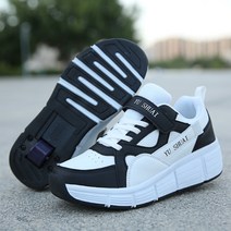 휠리스 힐리스 바퀴달린신발 운동화 롤러슈즈 어린이 성인8, F.517 흑백 싱글