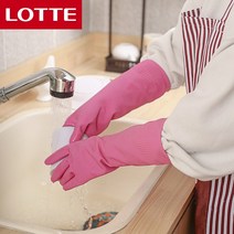 롯데 이라이프 고무장갑(S-소)천연라텍스 설거지장갑, 소(S)